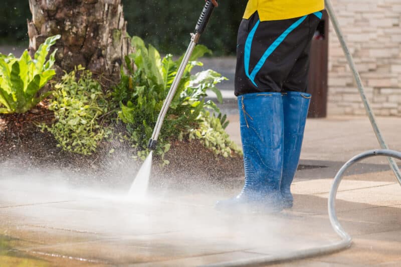 Patio pressure washing.